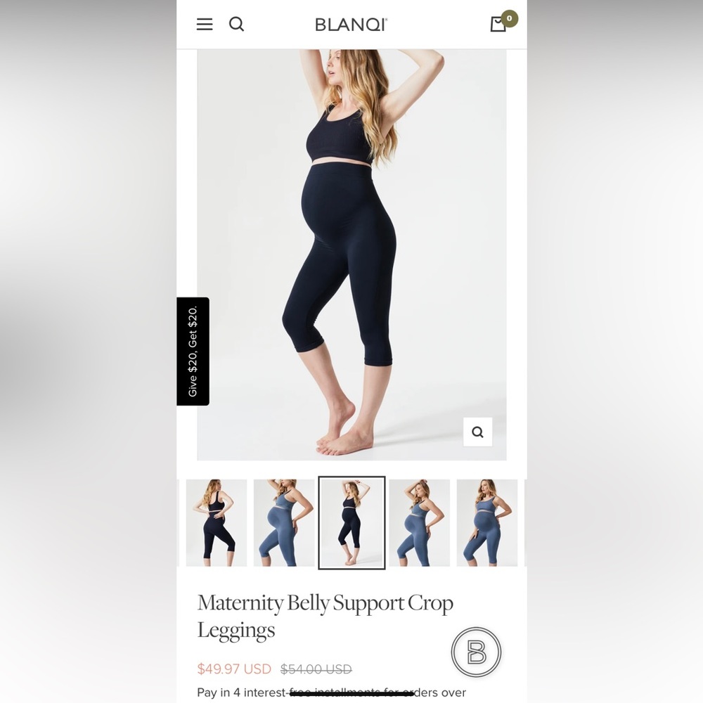 BLANQI maternity crop leggings